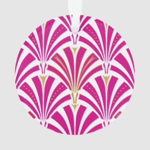 Adorno Patrón de ventilador Art Decó - rosa fucsia