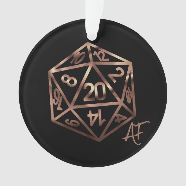 Adorno Patrón del holograma D20 | PnP Tabletop Gamer Dice (Anverso)