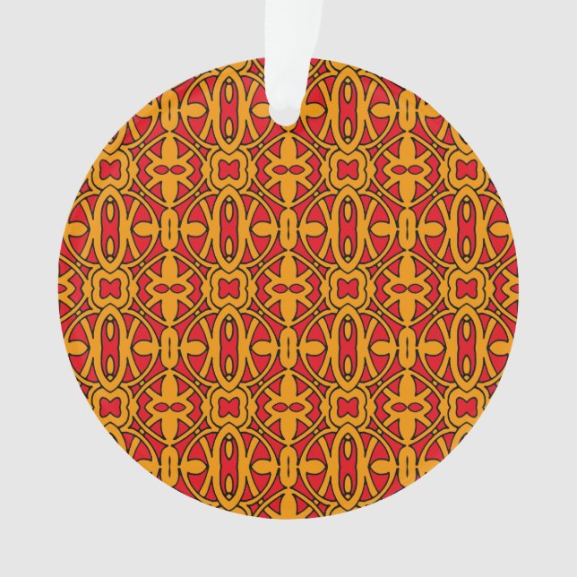 Adorno Patrón dibujado de mano roja y naranja (Anverso)