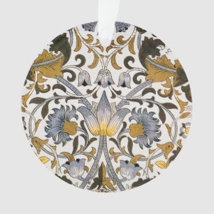 Adorno Patrón floral de William Morris Lodden: azul dorad