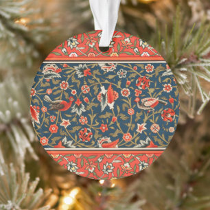 Adorno Patrón Floral Indo-Persa Bohemio Antiguo Rojo