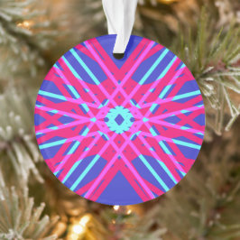 Adorno Patrón Geométrico Pop Brillante Rosa Azul