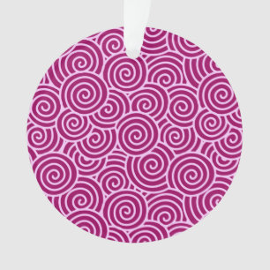 Adorno Patrón giratorio japonés - burdeos y rosa pálido