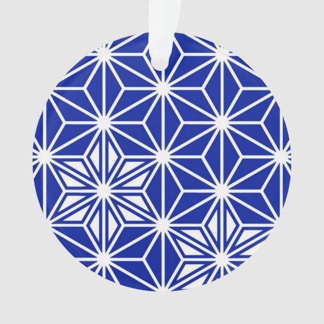 Adorno Patrón japonés de Asanoha - azul cobalto (Anverso)