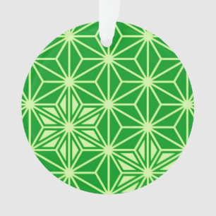 Adorno Patrón japonés de Asanoha - verde esmeralda