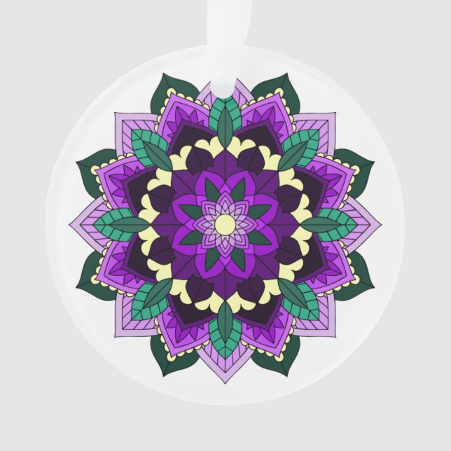 Adorno Patrón Mandala 02 en morado (Anverso)