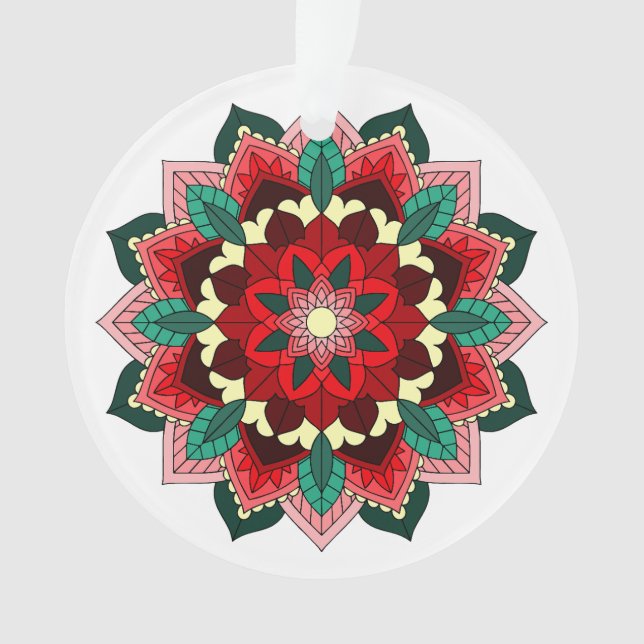 Adorno Patrón Mandala 02 en rojo (Anverso)