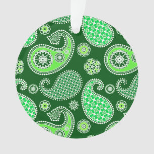 Adorno Patrón Paisley, Esmeralda y Verde Jade