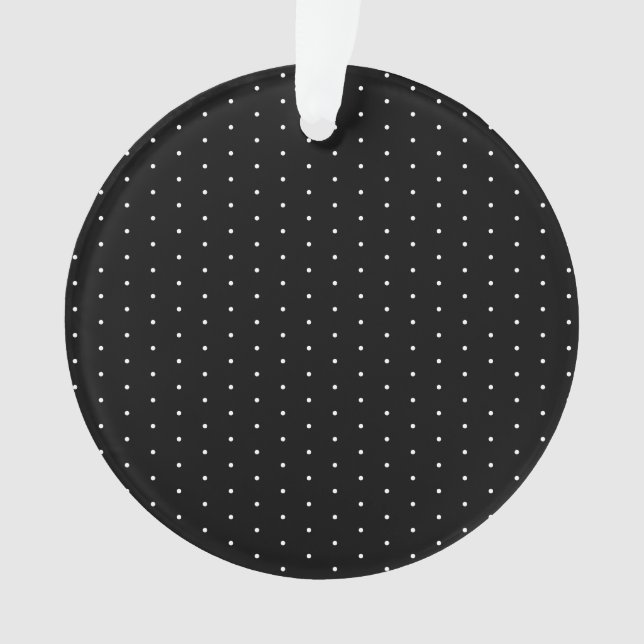 Adorno Patrón preppy de puntos de polka blanco y negro (Anverso)