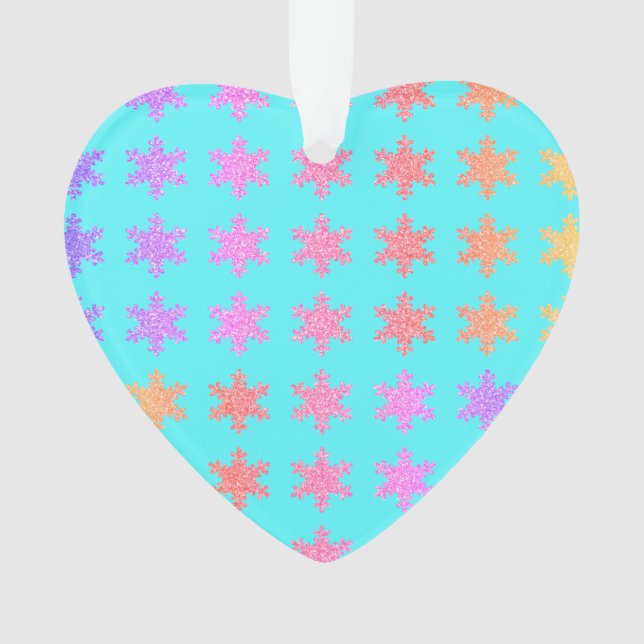 Adorno Patrones de copos de nieve azul turquesa dorado Pu (Anverso)
