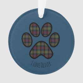 Adorno Paw Print Plaid Fall Moda Perros Amantes