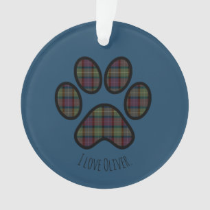 Adorno Paw Print Plaid Fall Moda Perros Amantes