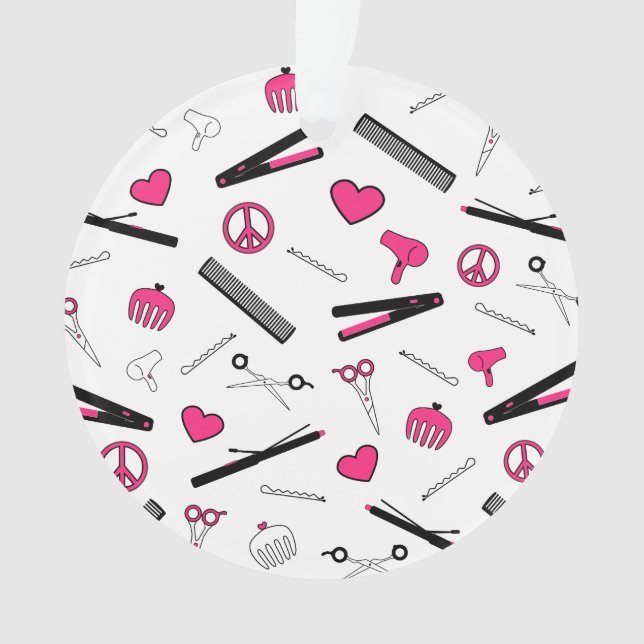 Adorno Paz, amor, y accesorios del pelo (rosa) (Anverso)