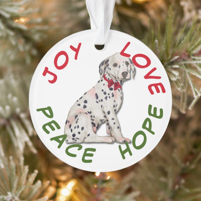 Adorno Peace Hope Love Dalmatian Puppy Dog (Árbol)