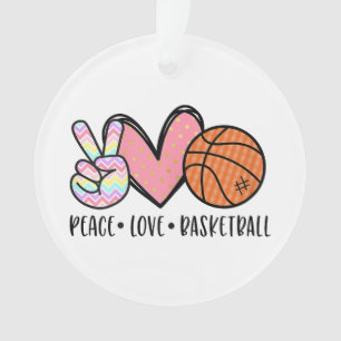 Adorno Peace Love Basketball Heart for Women Adolescentes