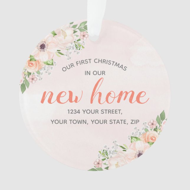 Adorno Peach Floral Nuestro nuevo hogar (Anverso)
