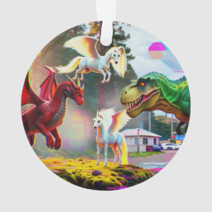 Adorno Pegaso, Dragón, Dinosaurio mítico y prehistórico