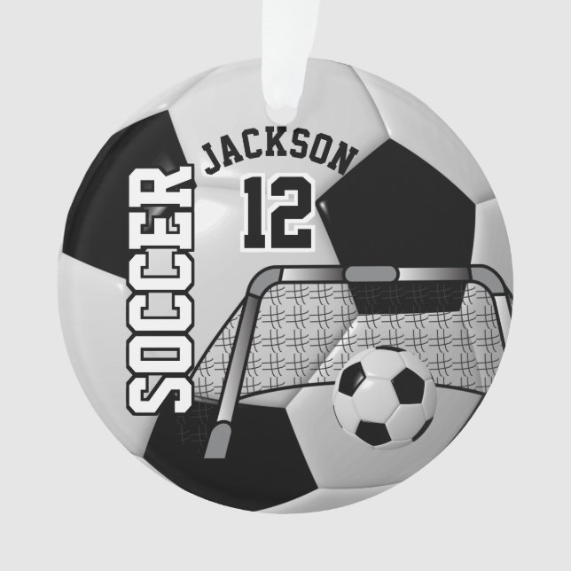 Adorno Pelota de fútbol personal en blanco y negro (Anverso)