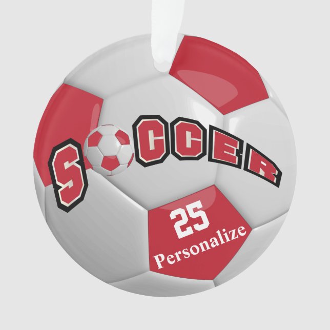 Adorno Pelota de fútbol ⚽ rojo oscuro (Anverso)