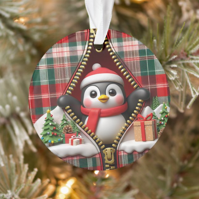 Adorno Penguin 3D Christmas Ceramic Ornament (Árbol)