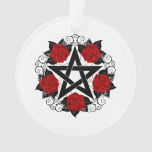 Adorno Pentagram con rosas rojas