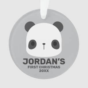 Adorno Pequeño oso oso panda con nombre personalizado