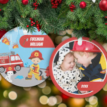 Pequeño Personalizado Fireman con Navidades de fot