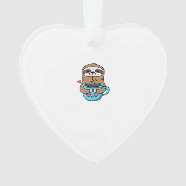Adorno Perezoso Chibi Amante del Café � Perezoso Kawaii A (Anverso)