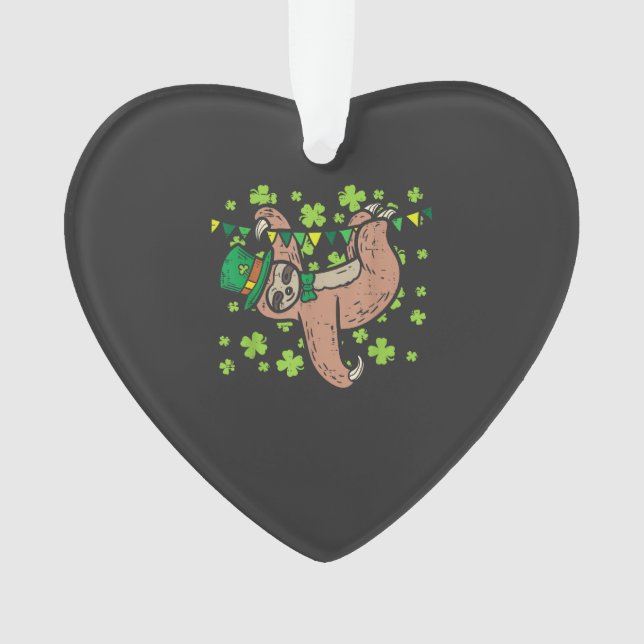 Adorno Perezoso duende irlandés Shamrock día de San Patri (Anverso)