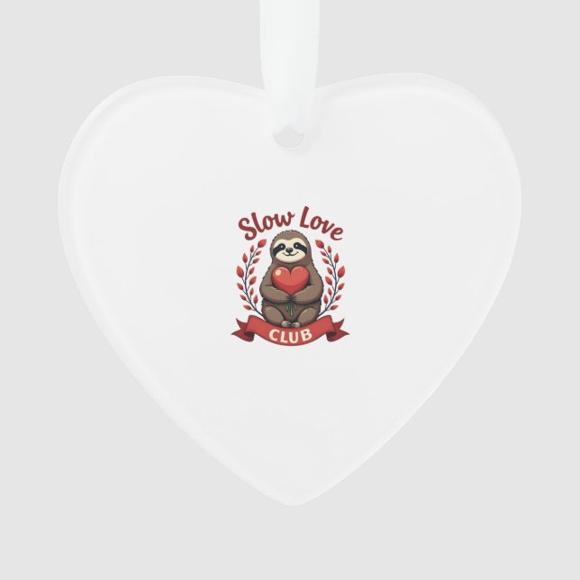 Adorno Perezoso Vintage San Valentín Corazón Mono Arte 2 (Anverso)