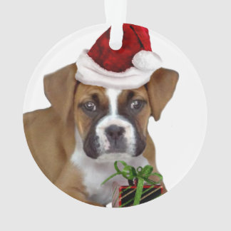 Adorno Perrito del boxeador del navidad