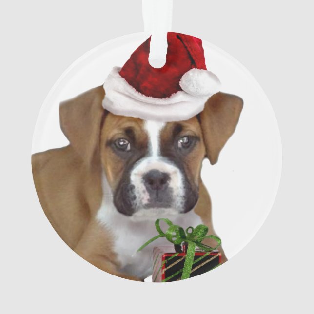 Adorno Perrito del boxeador del navidad (Reverso)