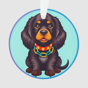 Adorno Perro animado lindo con collar