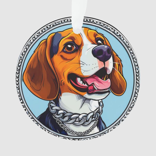 Adorno Perro beagle lindo (Anverso)