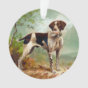 Adorno Perro cazador con pájaro en la boca