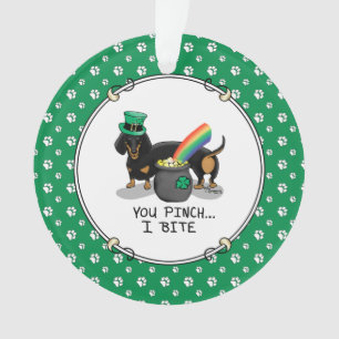 Adorno Perro Dachshund (negro y marrón) del Día de San Pa