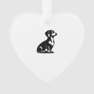 Adorno Perro de caza clásico dibujo vintage de dachshund 