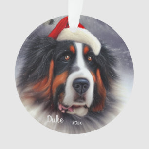 Adorno Perro de montaña de Berna, perro de Santa, Navidad