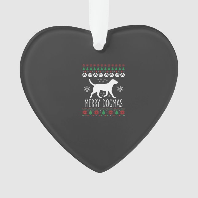 Adorno Perro de Navidad de Dogmas Alegres Vector (Anverso)
