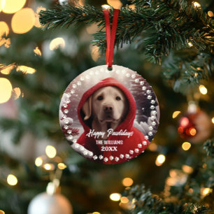 Adorno Perro de Navidad lindo Feliz Fiesta Navideña 2 car