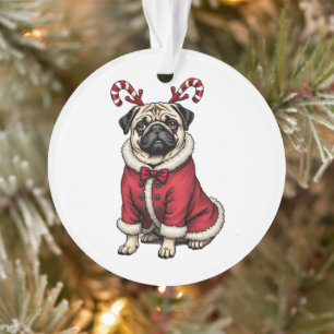 Adorno Perro de Pub con Traje de Papá Noel para Amantes d
