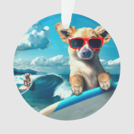 Adorno Perro en Surfboard con gafas de sol Navidades de a