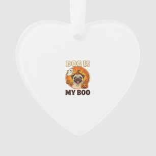 Adorno Perro Es Boo Pug Halloween Fantasma Calabaza