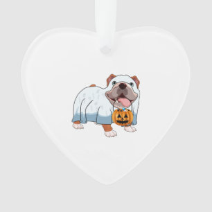 Adorno Perro fantasma Bulldog Halloween