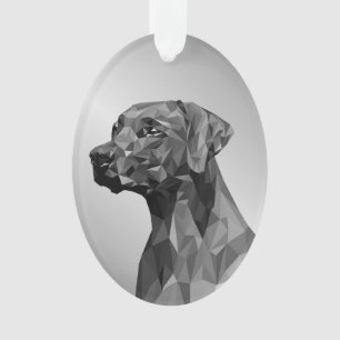 Adorno Perro geométrico gris