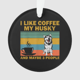 Adorno Perro Husky Siberiano Coffee Lovers Cita Regalo