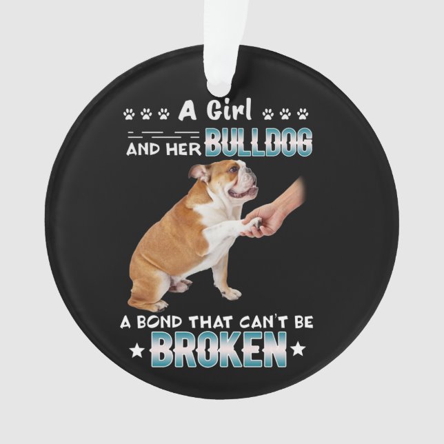 Adorno Perro Lover| Chica Su Bulldog Un Bono No Se Puede  (Anverso)