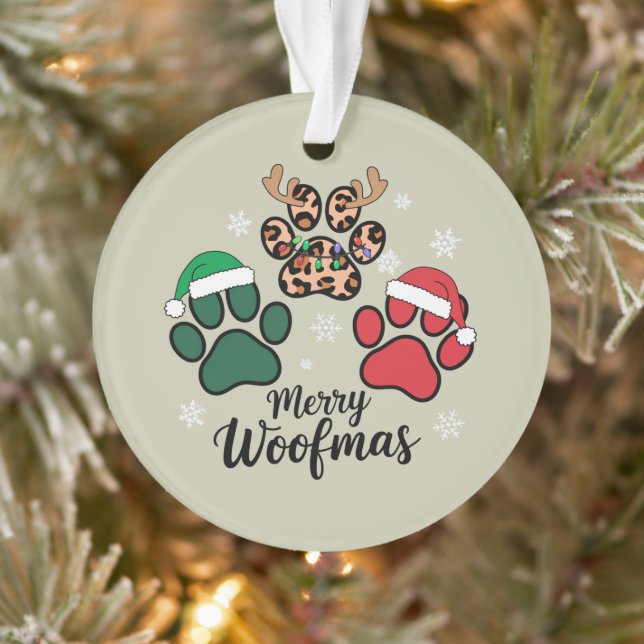 Adorno Perro Mamá Navidades Merry Woofmas Perro Lover Xma (Árbol)