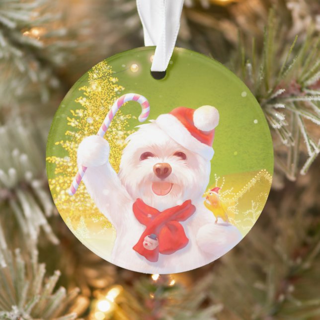 Adorno Perro navidad con candy cane (Árbol)