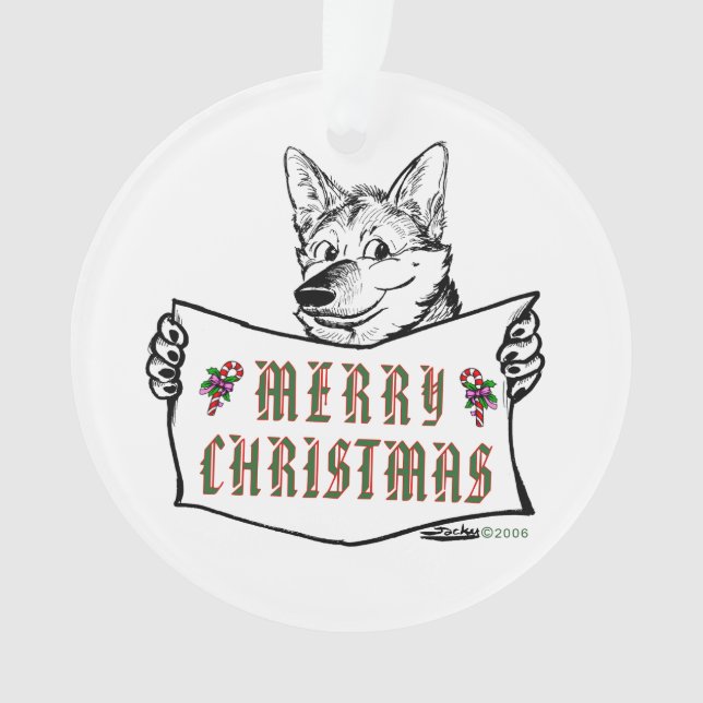 Adorno Perro navidad: ¡Feliz Navidad! (Anverso)